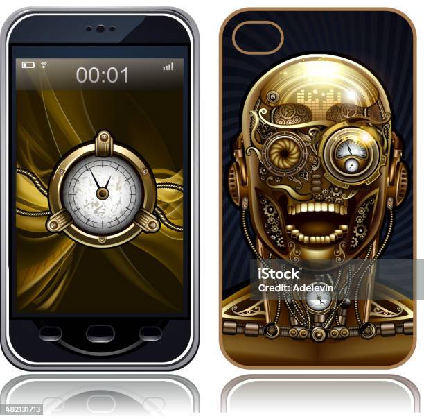 Steampunk Coperchio Adesivo Per Telefono Cellulare - Immagini vettoriali stock e altre immagini di Steampunk - Steampunk, Arrugginito, Cardine