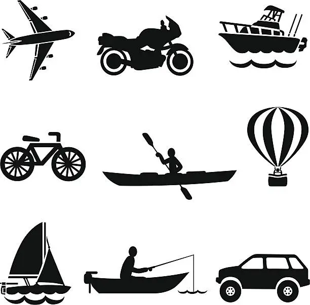 Vector illustration of transportation icons