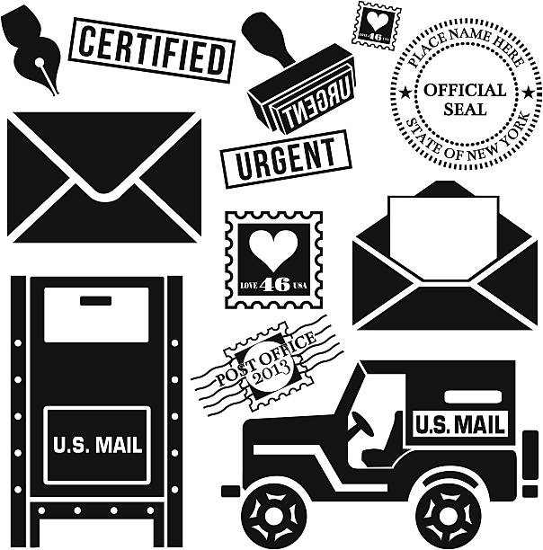 스네일 mail - us postal service stock illustrations