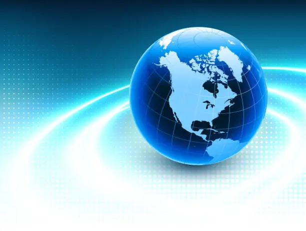 Vector illustration of Globe on Internet Background