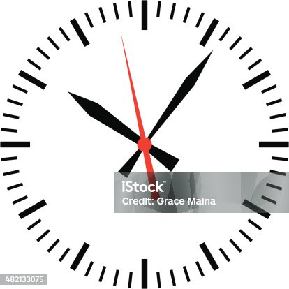 istock Clock showing time - VECTOR 482133075