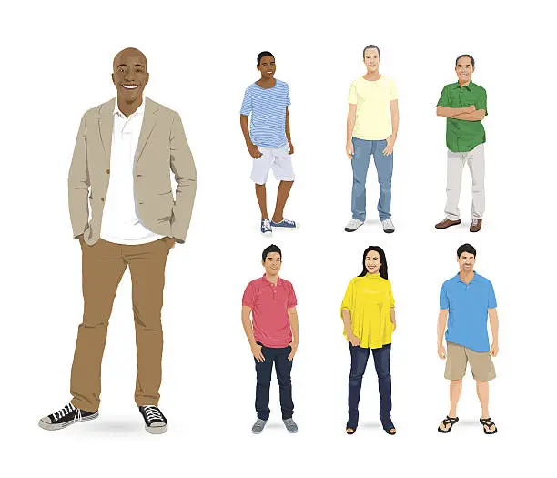 Vector illustration of Vector of Multi-ethnic People Group