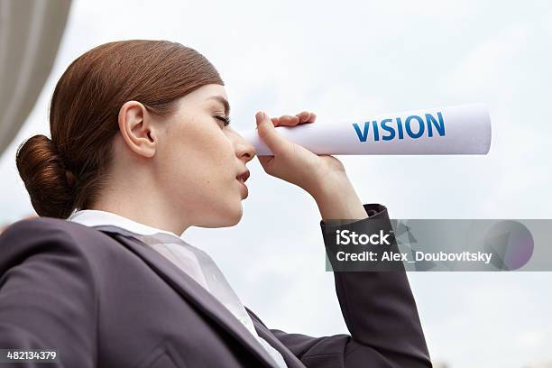 Business Woman Vision Concept Stock Photo - Download Image Now - 20-24 Years, Adult, Adults Only