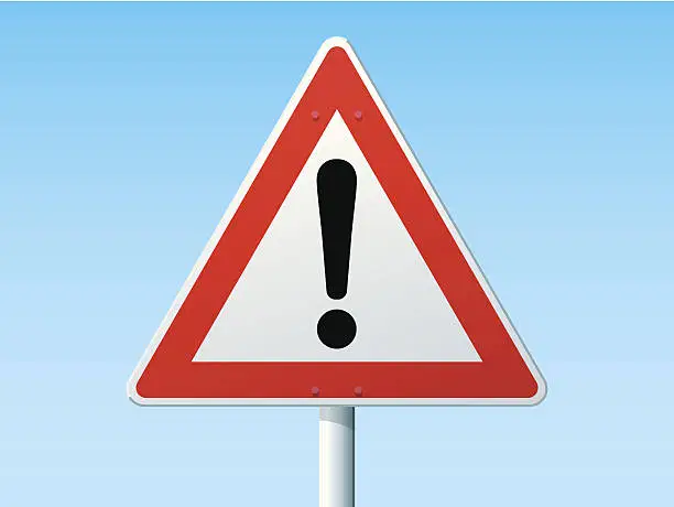 Vector illustration of Dangerous Area German Warning Sign