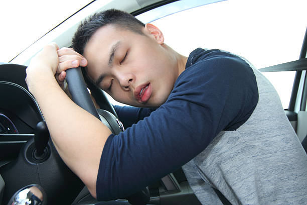 Sleepy driver stock photo