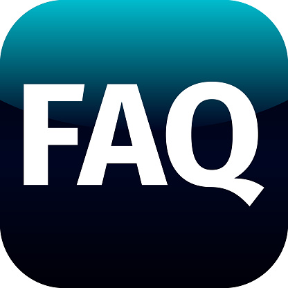 FAQ blue icon - frequently asked questions