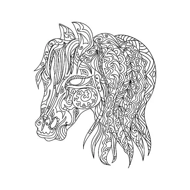 Vector illustration of Horse head