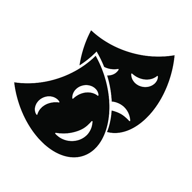 Masks icon. Vector art. theater mask stock illustrations