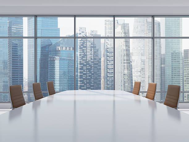 istock Panoramic conference room in modern office in Singapore. 482143358