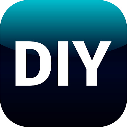 DIY blue icon - do it yourself, for web, internet or phone app