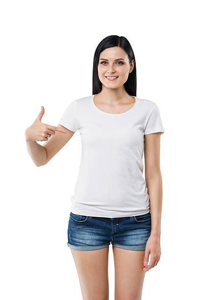 istock Brunette in denim shorts 482147224