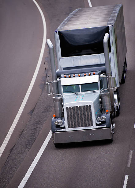 istock Big rig classic traditional custom design semi truck gray chrome 482155338