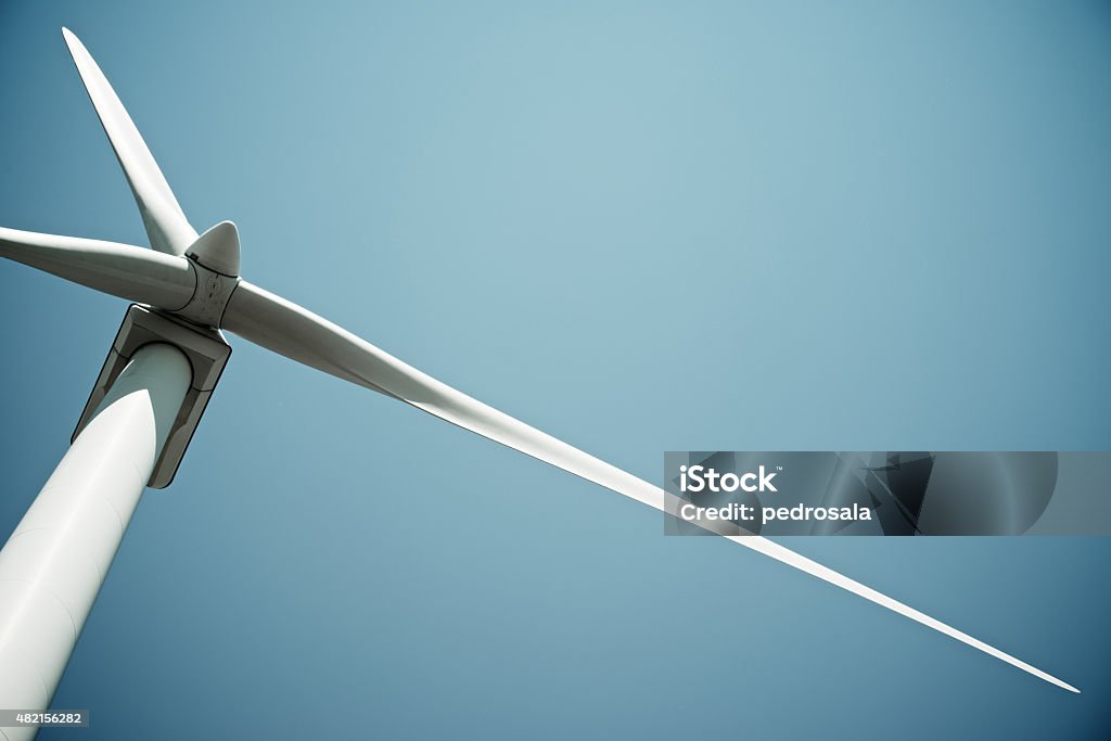 Wind energy Windmill for electric power production, Burgos Province, Castilla Leon, Spain. Wind Turbine Stock Photo