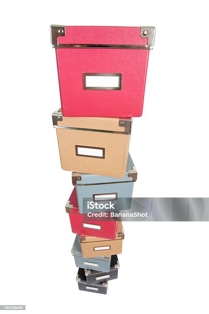 High Stack Of Office Boxes Stock Photo - Download Image Now - 2015 ...