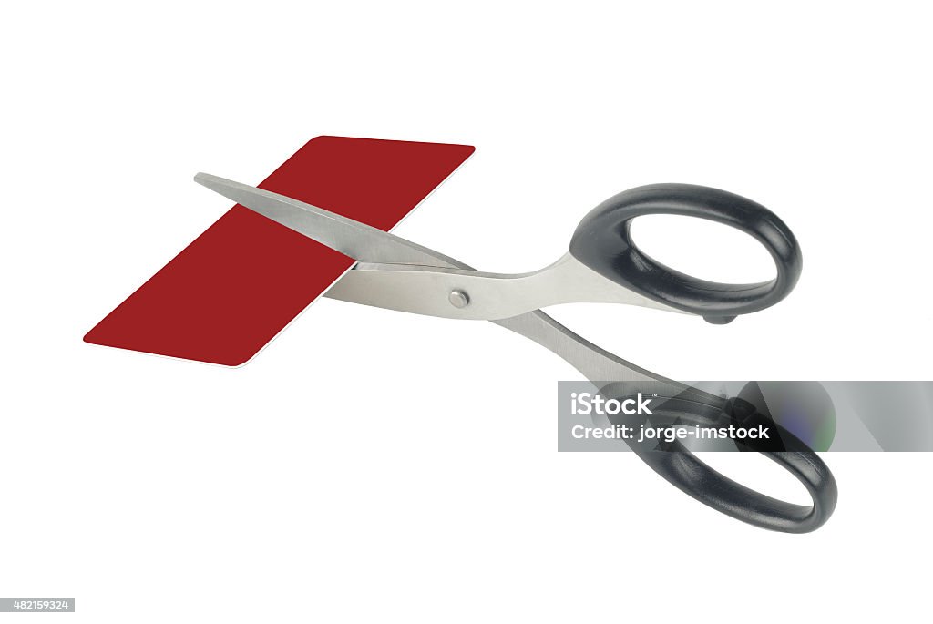 scissors and credit card Office scissors and credit card 2015 Stock Photo