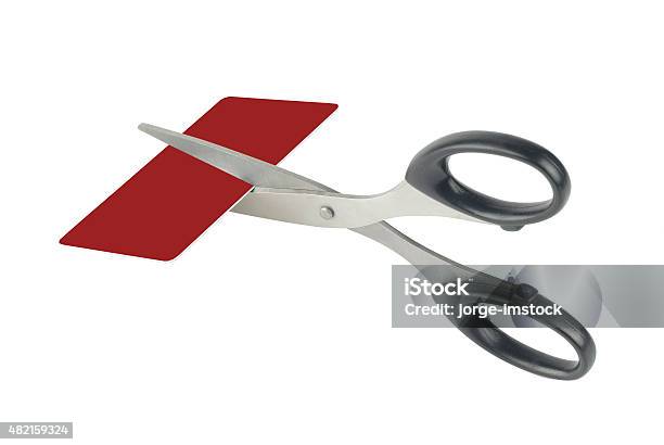 Scissors And Credit Card Stock Photo - Download Image Now - 2015, Commercial Activity, Cut Out