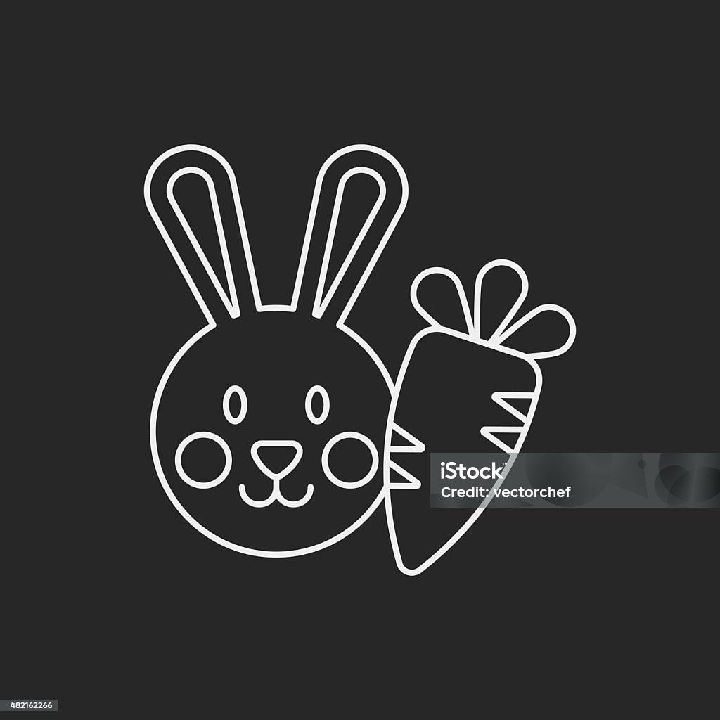 pet rabbit line icon 2015 stock vector