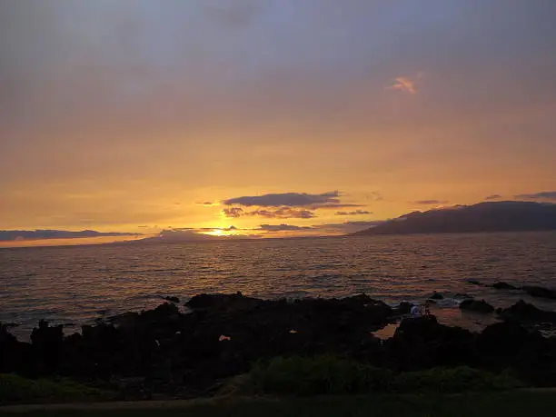 Maui at sunset. 