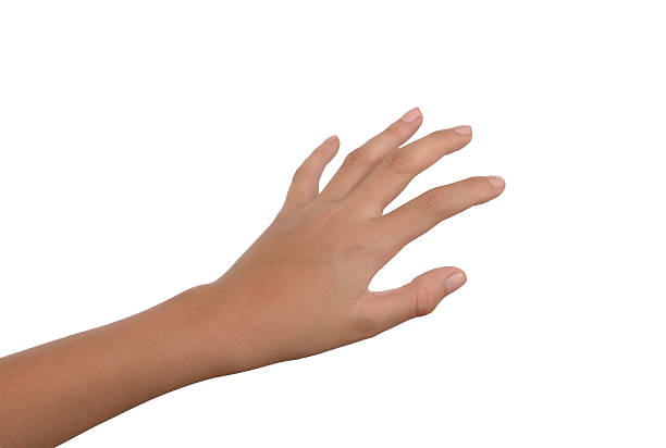 boy hand  Reach for grabs isolated on white background.