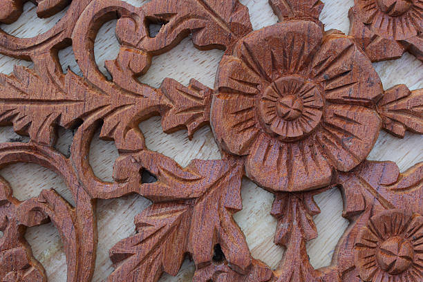 istock Carved wood wall close 482190564