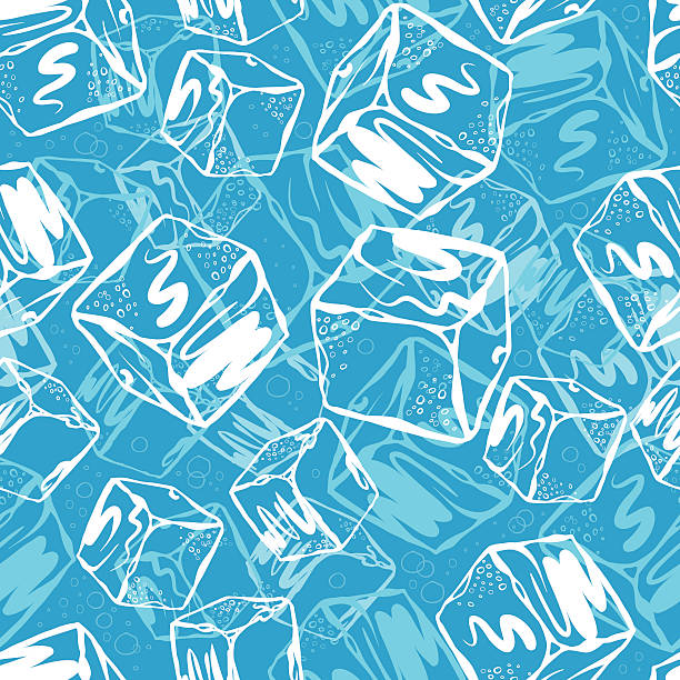 Seamless Ice Cubes vector art illustration