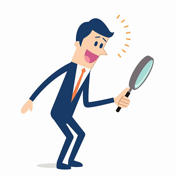 men searching with magnifying glass - google stock illustrations