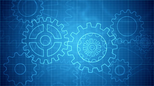 Abstract gears blueprint background loopable