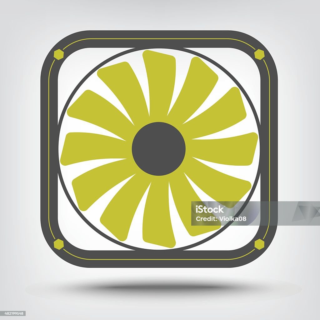 Ventilador icono de ordenador - arte vectorial de 2015 libre de derechos