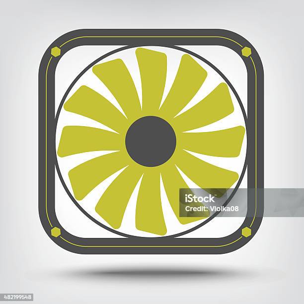 Ilustración de Ventilador Icono De Ordenador y más Vectores Libres de Derechos de 2015 - 2015, Calor, Componente de ordenador