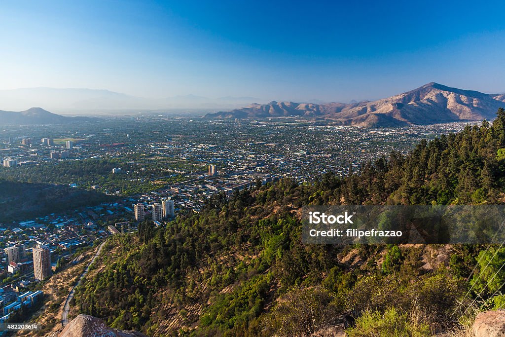 Aerial view of Santiago, Chile from Cerro Santa Lucia Chile Stock Photo