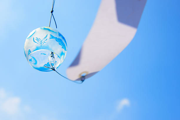 istock Japanese wind chime against blue sky 482203966