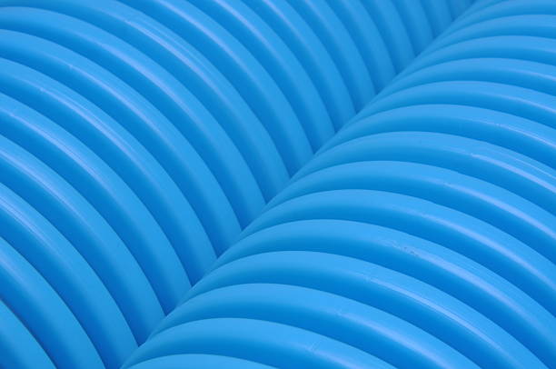 istock Blue curvilinear tubes for industry 482206484
