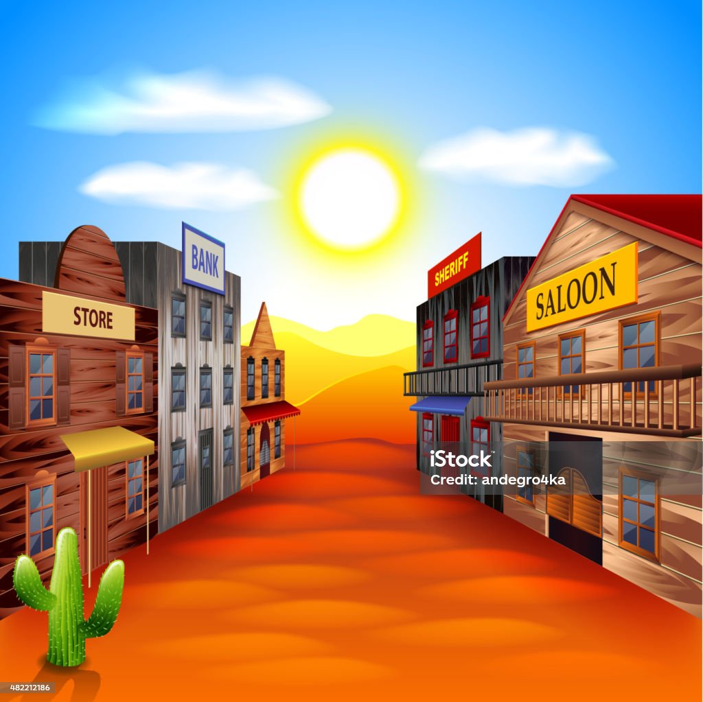 Wild West Town Vector Background Stock Illustration - Download Image Now -  Wild West, Town, Cartoon - iStock