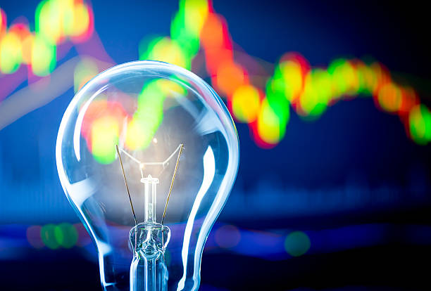 istock Business success with stock graph and light bulb 482212892
