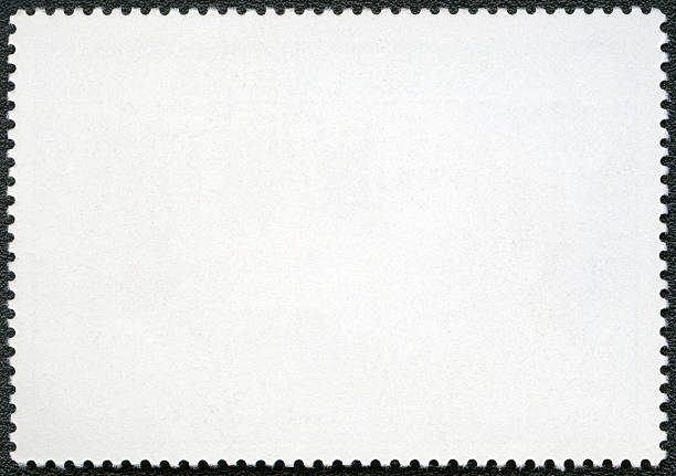 пустой почтовая марка на черном фоне - unstuck стоковые фото и изображения