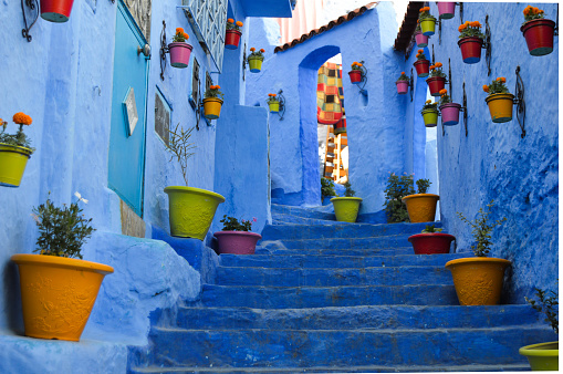Chefchaouen Street with pots