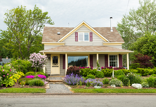 Baddeck, Canada - July 5, 2015: The outside of a house in Baddeck showing the style and design
