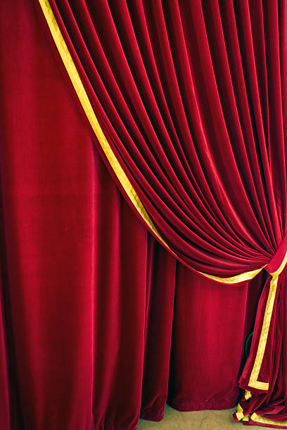 istock Red theater curtain 482224344