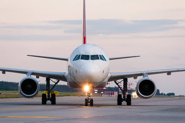 istock Airplane ready to take off from runway. A big passenger 482234232