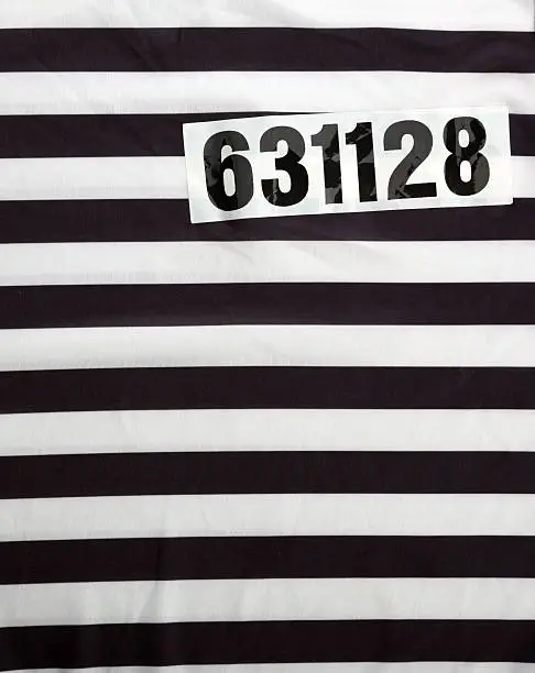 Striped dress for prisoners and number