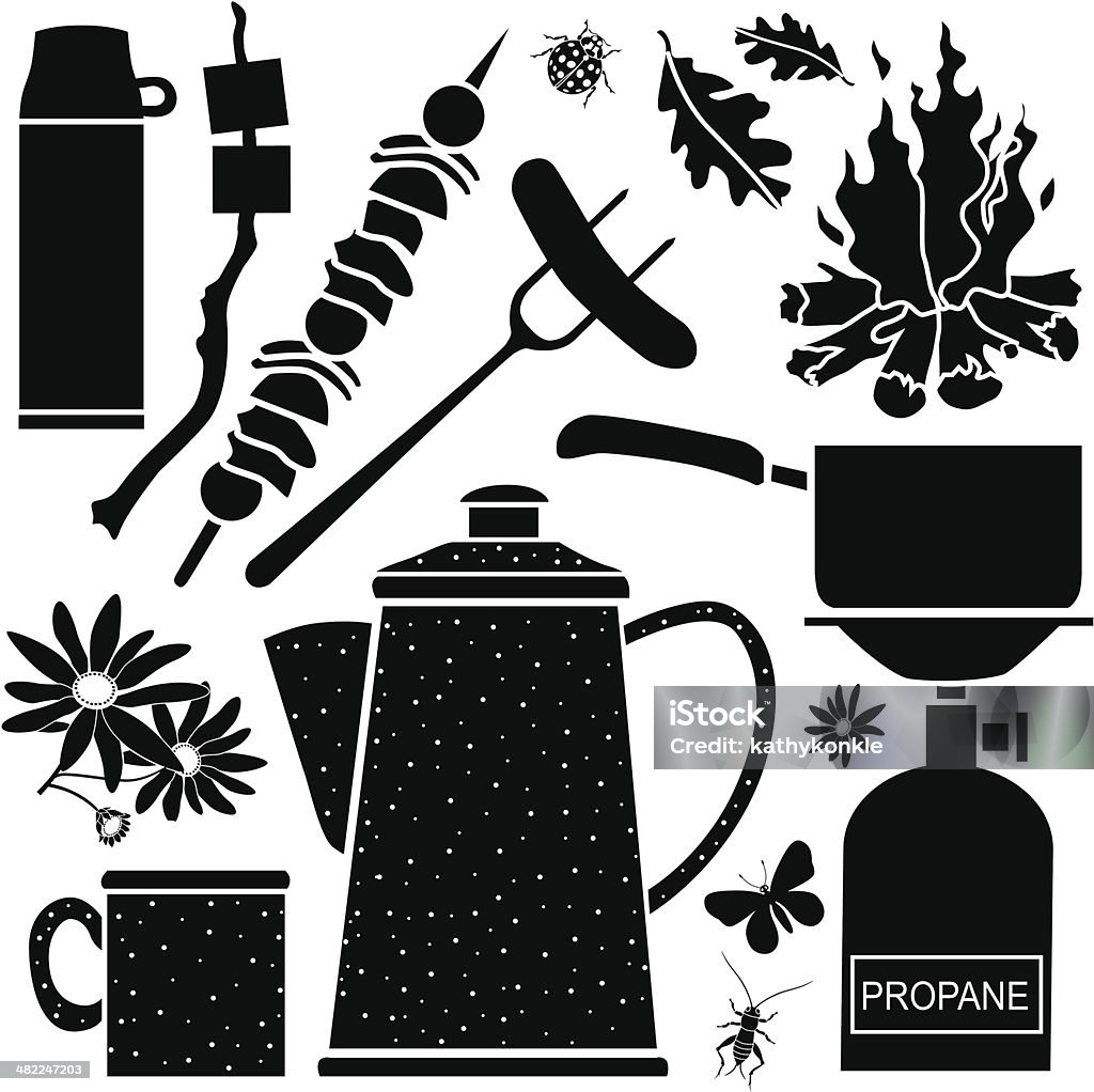 camping design elements Vector design elements with a camping theme. Icon Symbol stock vector
