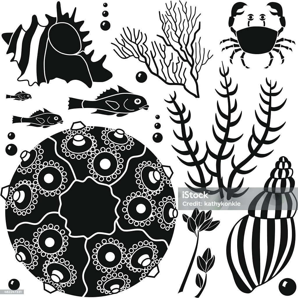 sea life design elements Vector design elements with a sea life theme. Animal stock vector