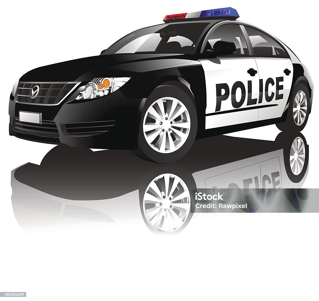 카폰에 경찰차 경찰차에 대한 스톡 벡터 아트 및 기타 이미지 - 경찰차, 흰색 배경, 경찰관 - Istock
