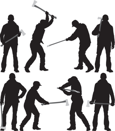 Multiple silhouette of a lumberjack in actionhttp://www.twodozendesign.info/i/1.png