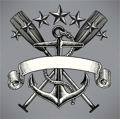 Anchor and Oar Banner - Nautical Theme