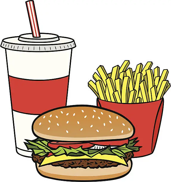 Vector illustration of Hamburger Combo