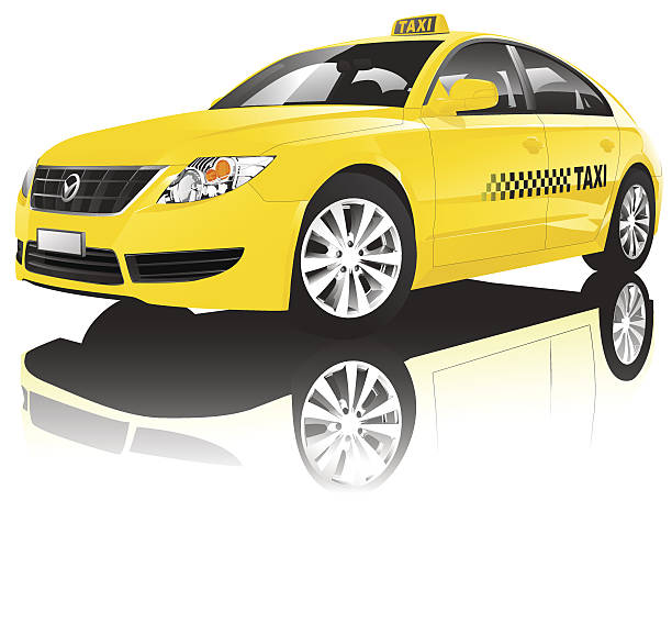 illustrazioni stock, clip art, cartoni animati e icone di tendenza di in taxi - yellow taxi