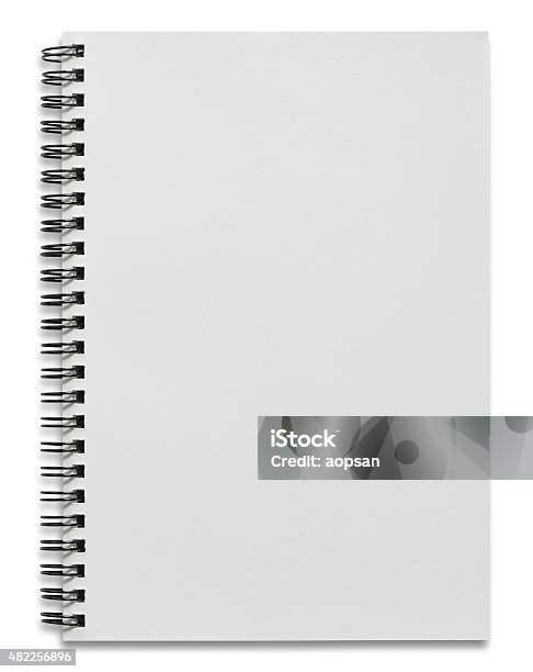 Blank White Spiral Notebook Isolated Stock Photo - Download Image Now - Spiral Notebook, Sketch Pad, Blank