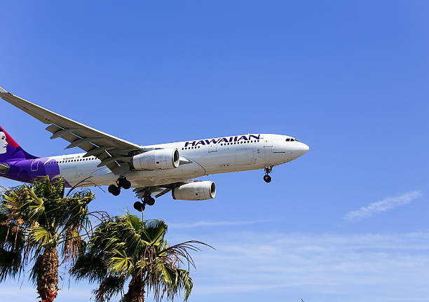 hawaiian airlines - commercial airplane airplane airbus passenger fotografías e imágenes de stock