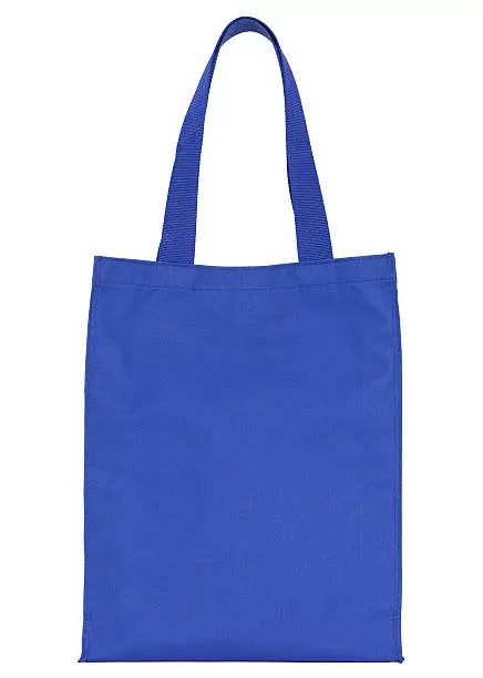 Photo of blue fabric bag (clipping path)